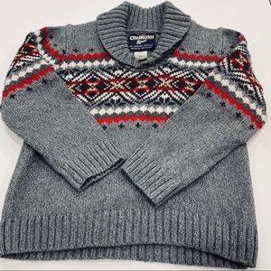 Osh Kosh boys’ Fair Isle shawl collar sweater (4T)